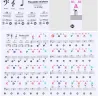 88 Tasten - Bunte Klaviernoten - transparente Tastaturaufkleber