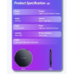 10W QI wireless charger - fast charging pad for iPhone - Samsung S20 - Note 10 Plus - Xiaomi MI 9