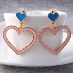 Heart shaped long earrings