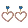 Heart shaped long earrings