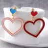 Heart shaped long earrings