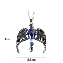 Eagle with blue crystals - vintage necklace