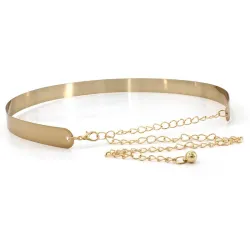Fashionable metallic belt with a chain