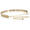 Fashionable metallic belt with a chainBelts