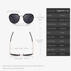 MERRYS DESIGN Women Luxury Polarized Sunglasses Metal Temple UV400 Protection S6222