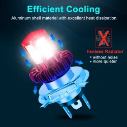 H6 - BA20D - Hi-lo beam - LED motorcycle headlight bulbLights
