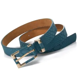 Fashionable leather belt with crocodile patternBelts