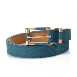 Fashionable leather belt with crocodile patternBelts