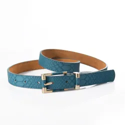 Fashionable leather belt with crocodile patternBelts