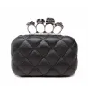 Skull ring woman evening bag vintage plaid woman clutch bag Ladies messenger bags Mini black Luxury