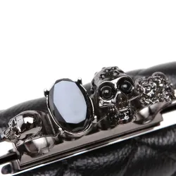 Luxury skull ring vintage plaid bag - clutch bag with chainHandbags