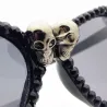 SWOKENCE Skull Frame Cat Eye Sunglasses Men Women Cool Black Rhinestone Sun Shades Halloween Party B