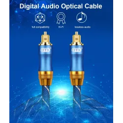 Toslink - OD6.0 - SPDIF - digital optical fiber audio cable - braided - 1m - 1.5m - 2m - 3m - 5m - 8m - 10m - 15m