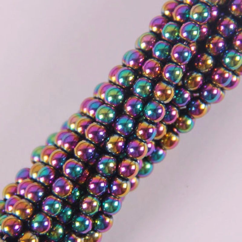 4MM Motley Magnetic Hematite Round Loose Beads Strand 16 Inch Jewelry For Woman Gift Making B088