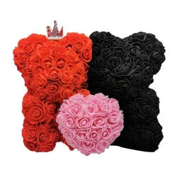 Two bears made from infinity roses - 25-35cm - rose bearValentine's day