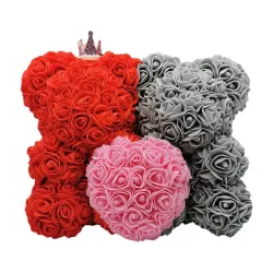 Two bears made from infinity roses - 25-35cm - rose bearValentine's day