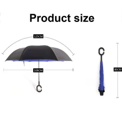 Anti UV Inverted Umbrella Reverse Night Snow Windproof Folding Sunny and Rainy Men and Women Double