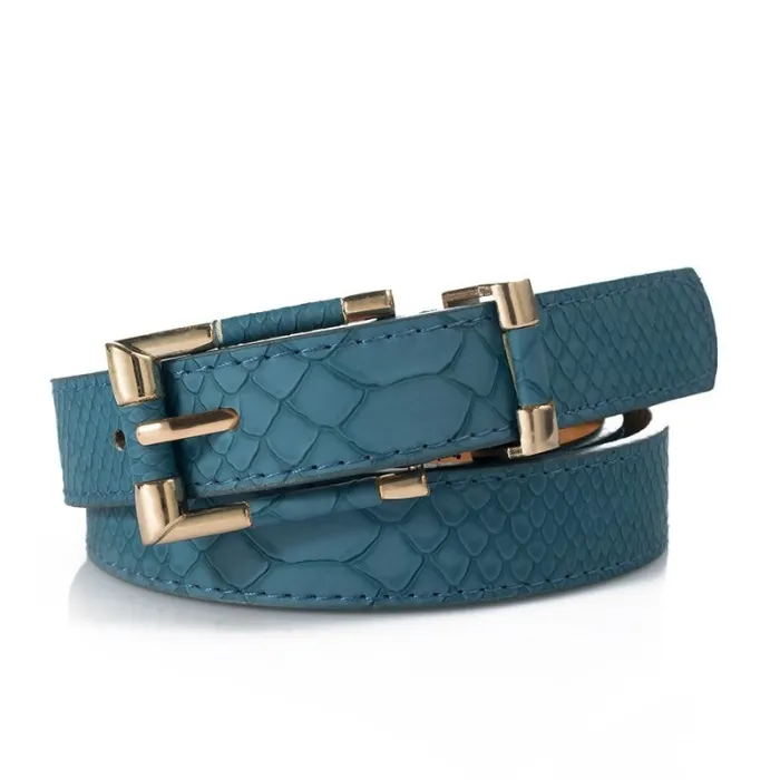 Fashionable leather belt with crocodile patternBelts