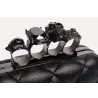 Skull ring woman evening bag vintage plaid woman clutch bag Ladies messenger bags Mini black Luxury