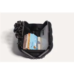 Skull ring woman evening bag vintage plaid woman clutch bag Ladies messenger bags Mini black Luxury