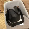 Messenger bag Women Bucket Shoulder Bag large capacity vintage Matte PU Leather lady handbag Luxury
