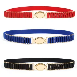 New Brand Belts For Women Fashion Beauty Round Metal Buckle Belt Vintage Lady Elastic Designer Waist