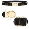 Elegant elastic belt with gold round buckleBelts