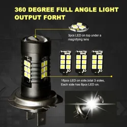 2pcs LED-Lampe super hell Auto Nebelscheinwerfer - 12v 24v 6000k weißes Auto fahren 21 3030-SMD Lauflicht auto led h7 Lampe