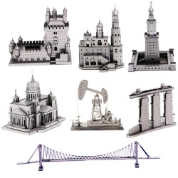 3D metal puzzle building model sets - diy laser cut puzzles jigsaw model educational toys for adult children kidsToys