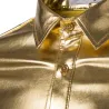 lila beschichtete metallische Nacht Club tragen Hemd - Männer lange Ärmel Knopf unten Herren Kleid Hemd glänzende elastische Che