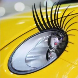 2PCS 3D Charming Black False Wimpern Fake Eye Lash Sticker Auto Scheinwerfer Dekoration Funny Decal Fo