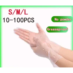 Disposable - anti static - powder-free - oil-proof - transparent PVC protective glovesMouth masks
