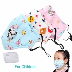 PM25 activated carbon face/mouth mask with valve - for kids children - incl. extra filters