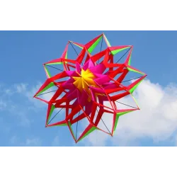 3D flower shape kite with handle and line - 150 cm diameterKites