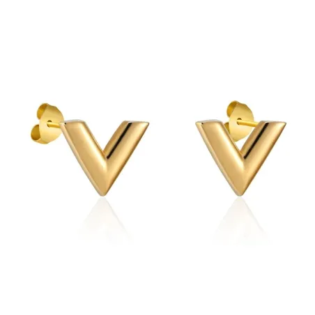 V Muster Ohrringe - Edelstahl