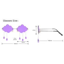 Clouds & tassels - vintage / steampunk rimless sunglasses - UV400Sunglasses