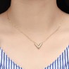 V Letter pendant with necklace - stainless steelNecklaces