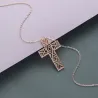 Hollow-out cross with necklace - stainless steelNecklaces