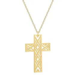 Hohlkreuz mit Halskette - Edelstahl