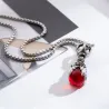 Dragon's Pfote mit Kristall - Vintage Edelstahl Halskette