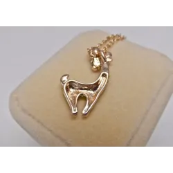 Halskette aus Edelstahl mit Kristall Giraffe