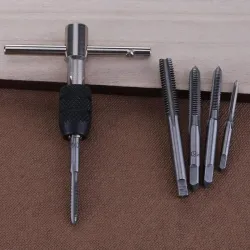 6 Stück - T-Typ - Gewindeschrauber Gewindebohrerhalter - Schraubenschlüssel M3/M4/M6/M8 - DIY-Set