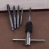 6 Stück - T-Typ - Gewindeschrauber Gewindebohrerhalter - Schraubenschlüssel M3/M4/M6/M8 - DIY-Set