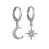Kristall Mond & Stern - Gold & Silber Ohrringe