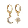 Kristall Mond & Stern - Gold & Silber Ohrringe