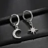 Crystal moon & star - gold & silver earringsEarrings