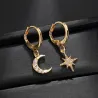Kristall Mond & Stern - Gold & Silber Ohrringe