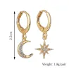 Crystal moon & star - gold & silver earringsEarrings