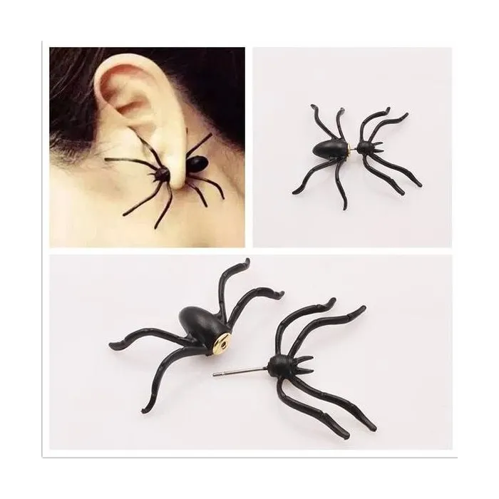 Ohrringe mit schwarzer Spinne