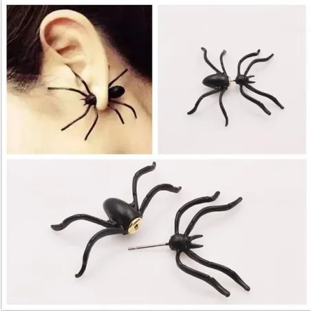 Ohrringe mit schwarzer Spinne